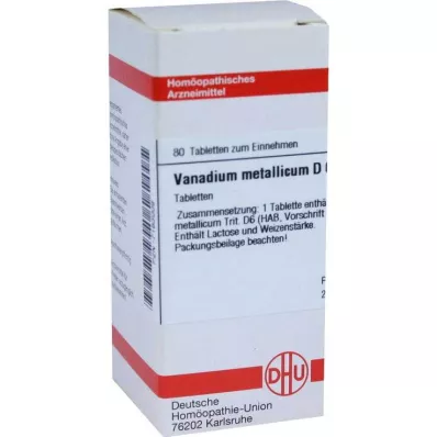 DHU Vanadyum metalikum D 6 tablet, 80 adet