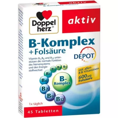 DOPPELHERZ B-Complex+Folic Acid Tablet, 45 Kapsül