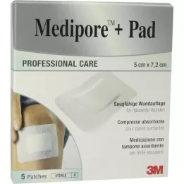 MEDIPORE+Pad 3M 5x7.2cm 3562NP Alçı, 5 adet