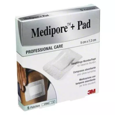 MEDIPORE+Pad 3M 5x7.2cm 3562NP Alçı, 5 adet