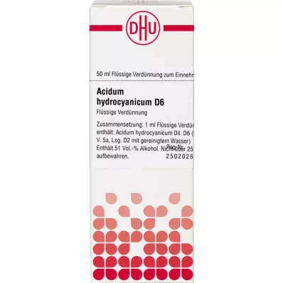 ACIDUM HYDROCYANICUM D 6 seyreltme, 50 ml