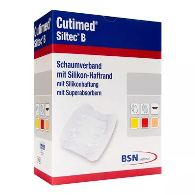 Cutimed Siltec B köpük yara örtüsü 7,5x7,5 cm, yapışkan kenarlı, 12 adet