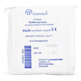 MULLKOMPRESSEN ES 10x10 cm steril olmayan 8x, 10 adet