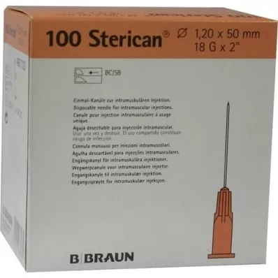 STERICAN Kanüller 18 Gx2 1.2x50 mm, 100 adet