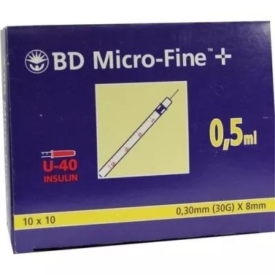 BD MICRO-FINE+ İnsülinspr.0,5 ml U40 8 mm, 100X0,5 ml