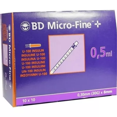 BD MICRO-FINE+ İnsülinspr.0,5 ml U100 8 mm, 100X0,5 ml