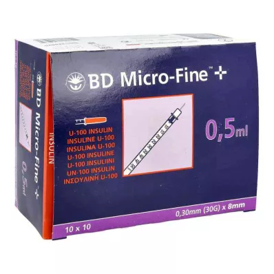 Bd Micro-fine+ U 100 Ens.spr.8mm (100x0,5ml) Bd Micro-fine+ U 100 Ens.spr.8mm (100x0,5ml)