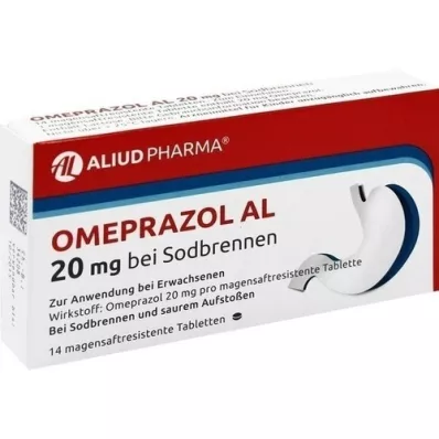OMEPRAZOL AL 20 mg b.Sodbr.mide suyu tabletleri, 14 adet