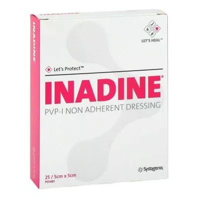 INADINE Merhem gazlı bez w. PVP İyot. 5x5cm, 25 adet INADINE Merhem gazlı bez w. PVP İyot. 5x5cm, 25 adet