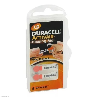 BATTERIEN f.işitme cihazları Duracell 13, 6 adet