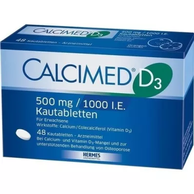CALCIMED D3 500 mg/1000 I.U. çiğneme tabletleri, 48 adet