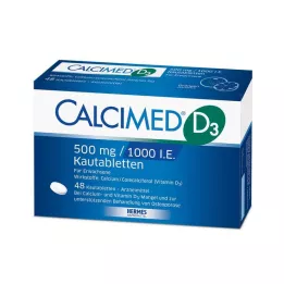CALCIMED D3 500 mg/1000 I.U. çiğneme tabletleri, 48 adet