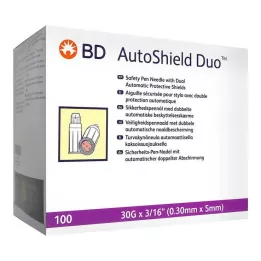BD AUTOSHIELD Duo emniyetli kalem iğneleri 5 mm, 100 adet