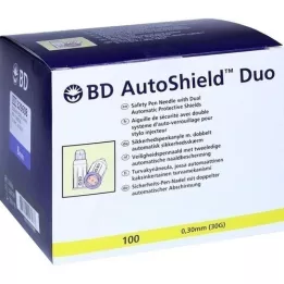 BD AUTOSHIELD Duo emniyetli kalem iğneleri 8 mm, 100 adet