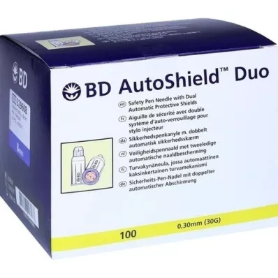 BD AUTOSHIELD Duo emniyetli kalem iğneleri 8 mm, 100 adet