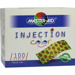 INJECTION şerit renkli 18x39 mm çocuk alçı böceği, 100 adet