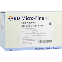 BD MICRO-FINE+ 8 kalem iğnesi 0,25x8 mm, 100 adet