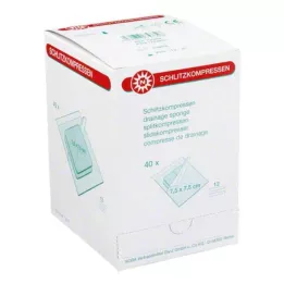 SCHLITZKOMPRESSEN 7,5x7,5 cm steril 12x, 40X2 adet