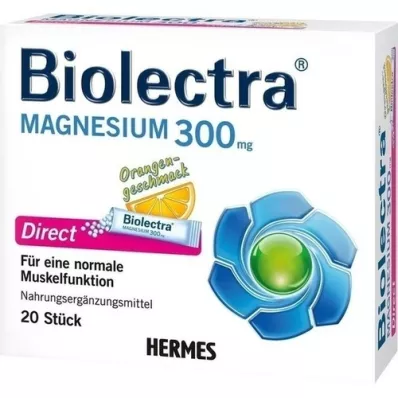 BIOLECTRA Magnezyum 300 mg Direkt Portakal Çubukları, 20 adet