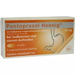 PANTOPRAZOL Mide yanması için Hennig 20 mg msr. tablet, 7 adet
