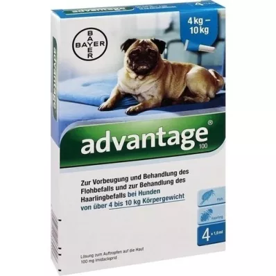 ADVANTAGE 4-10 kg köpekler için 100lük solüsyon, 4 adet