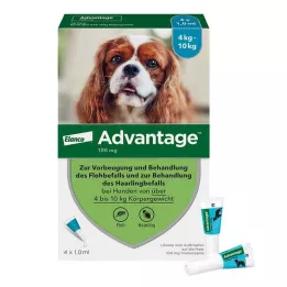 ADVANTAGE 4-10 kg köpekler için 100lük solüsyon, 4 adet