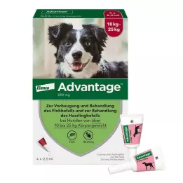 ADVANTAGE 10-25 kg köpekler için 250lik solüsyon, 4 adet
