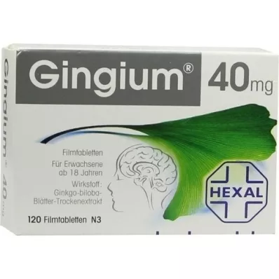 GINGIUM 40 mg film kaplı tabletler, 120 adet