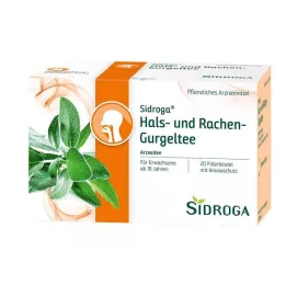 SIDROGA Boğaz ve boğaz gargarası çay filtre torbaları, 20X2,5 g