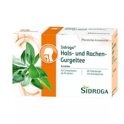 SIDROGA Boğaz ve boğaz gargarası çay filtre torbaları, 20X2,5 g
