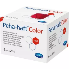 PEHA-HAFT Renkli sabitleme bandı lateks içermeyen 6 cmx20 m kırmızı, 1 adet