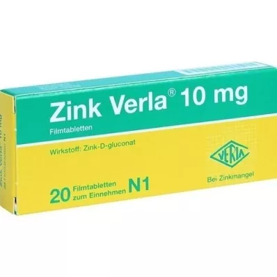 ZINK VERLA 10 mg film kaplı tabletler, 20 adet