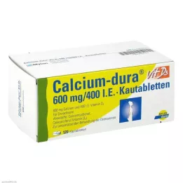 CALCIUM DURA Vit D3 600 mg/400 I.U. Çiğneme Tableti, 120 Kapsül