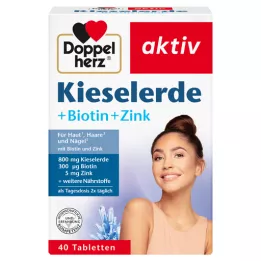 DOPPELHERZ Silisli toprak+biotin+çinko tabletleri, 40 adet