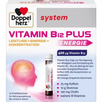 DOPPELHERZ Vitamin B12 Plus sistemi içme ampulleri, 10X25 ml