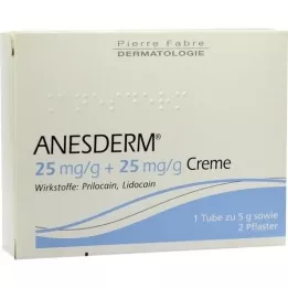 ANESDERM 25 mg/g + 25 mg/g krem + 2 flaster, 5 g
