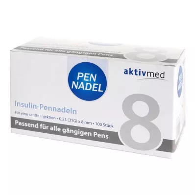 Kalem iğnesi evrensel 8 kanül 0,26x8 mm, 100 adet