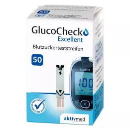 GLUCOCHECK Mükemmel test şeritleri, 50 adet