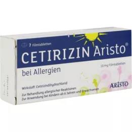 CETIRIZIN Alerjiler için Aristo 10 mg film kaplı tablet, 7 adet