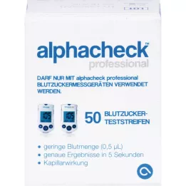 ALPHACHECK profesyonel kan şekeri test şeritleri, 50 adet