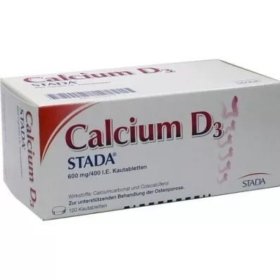 CALCIUM D3 STADA 600 mg/400 I.U. Çiğneme Tableti, 120 Kapsül