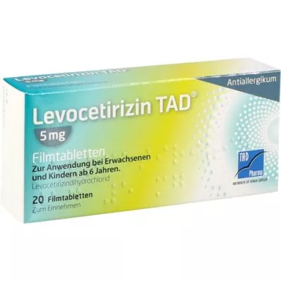 LEVOCETIRIZIN TAD 5 mg film kaplı tabletler, 20 adet