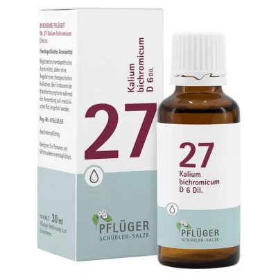 Biyokimya Pflueger 27 Kalium bichromicum D 6 damla, 30 ml Biyokimya Pflueger 27 Kalium bichromicum D 6 damla, 30 ml