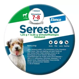 SERESTO 8 kga kadar köpekler için 1.25g + 0.56g tasma, 1 adet