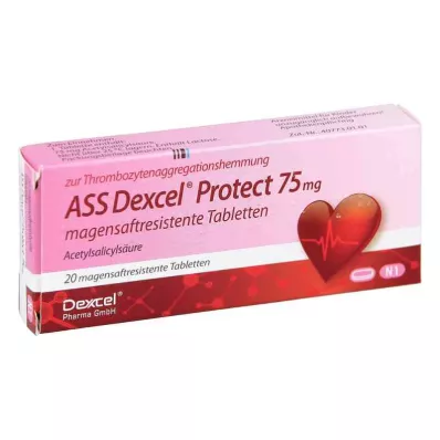 ASS Dexcel Protect 75 mg enterik kaplı tablet, 20 adet
