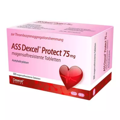 ASS Dexcel Protect 75 mg mide-dirençli tablet, 100 adet ASS Dexcel Protect 75 mg mide-dirençli tablet, 100 adet