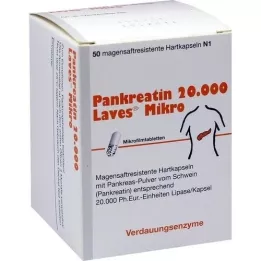 PANKREATIN 20.000 Laves Mikro mide suyu sert kapsülleri, 50 adet