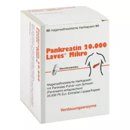 Pankreatin 20000 Laves mikro mide-dirençli kapsüller, 50 adet