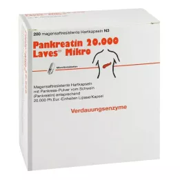 PANKREATIN 20.000 Laves Mikro mide suyu sert kapsülleri, 200 adet