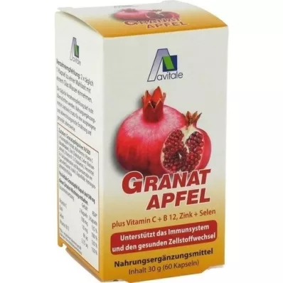GRANATAPFEL 500 mg artı Vit.C+B12+Çinko+Selenyum Kapsül, 60 Kapsül